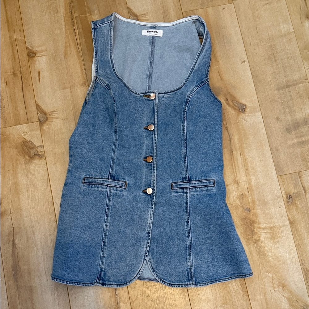 Show Pro Denim Button-Up Vest
